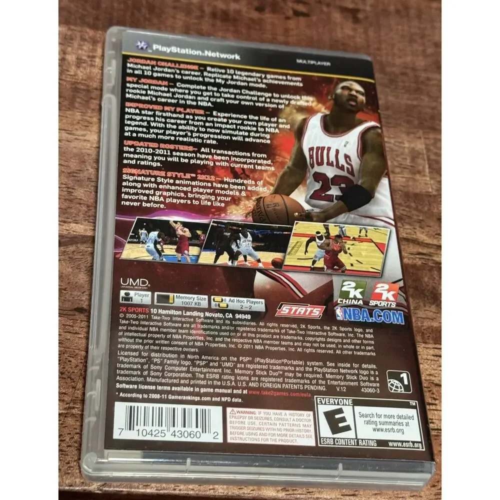 NBA 2K12 (Sony PSP, 2011) Michael Jordan Artwork CASE AND MANUAL ONLY! No Game